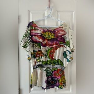 Desigual Multicolor Floral Cotton Top